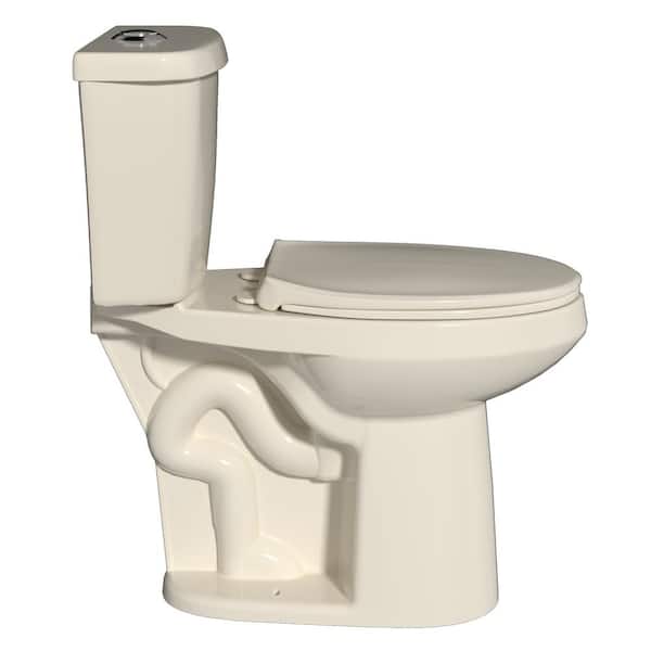 Kuomih 21 in. Extra Tall Toilet 2-Piece 1.1/1.6 GPF Dual Flush Elongated Heightened Toilet in Bone High Toilets for Seniors