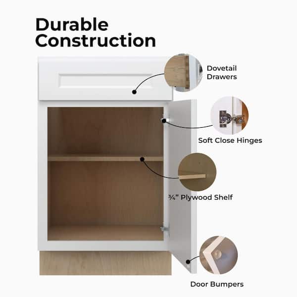 Norfolk Assembled 21 in. W x 34.5 in. H x 24 in. D Plywood Base Cabinet in Painted White