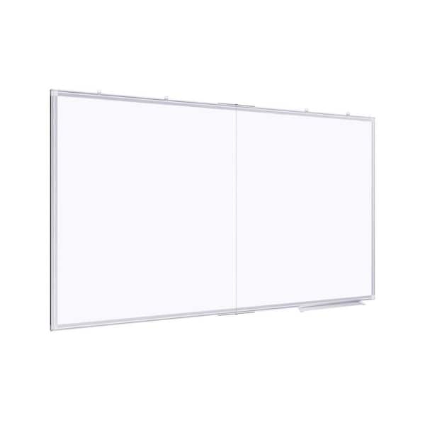 Bulletin Boards Dry Erase Board，72" x 48" Wall-Mounted Aluminum Frame Marker Board, Foldable Portable Whiteboard