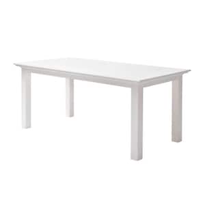 White Wood 62.99 in. 4 Legs Dining Table Seats 6)