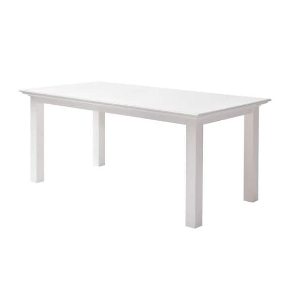 HomeRoots White Wood 62.99 in. 4 Legs Dining Table Seats 6)