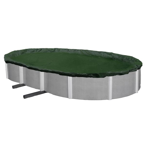 Blue Wave 12-Year 12 ft. x 20 ft. Oval Forest Green Above Ground Winter Pool Cover
