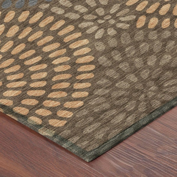 Chantille Machine Washable Indoor/Outdoor Abstract ACN2492 Chocolate 2 ft. x 3 ft. Accent Rug