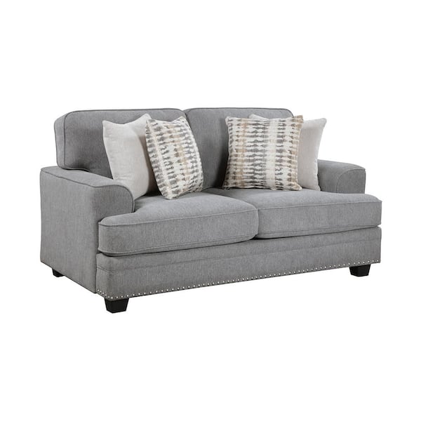 Midwood 65.5 in. W Gray Chenille 2-Seater Loveseat
