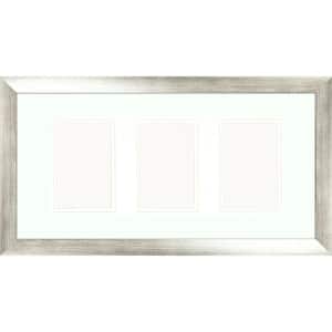 3-Opening 4 in. x 6 in. Matted Silver Photo Collage Frame (Set of 2)