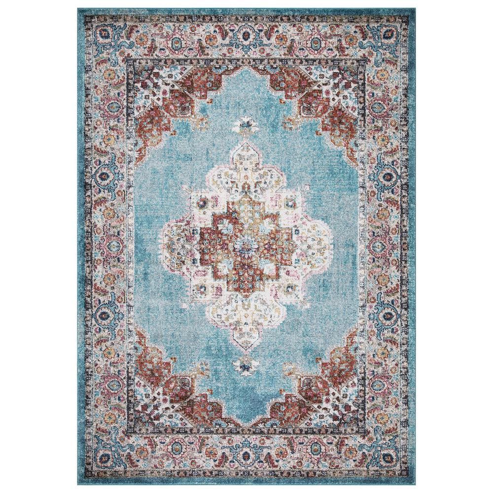 Concord Global Trading Vintage Collection Elegance Blue 8 ft. x 11 ft ...