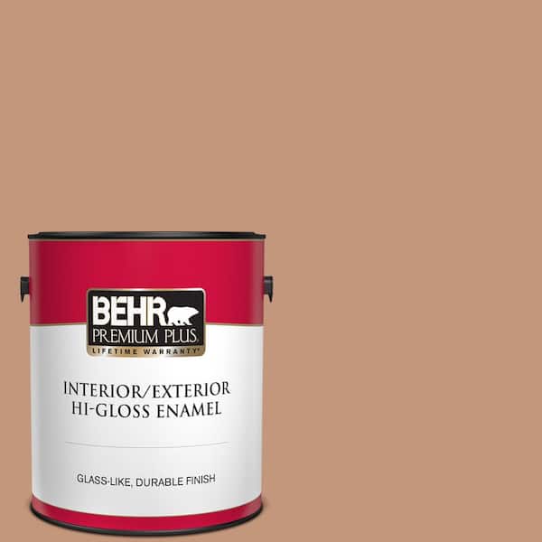 BEHR PREMIUM PLUS 1 gal. #ECC-50-3 Brick Path Hi-Gloss Enamel Interior/Exterior Paint