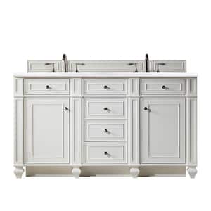 Bristol 60 in. W x 23.5 in. D x 34 in. H Bath Vanity in Bright White with Acrylic Top in Arctic Fall