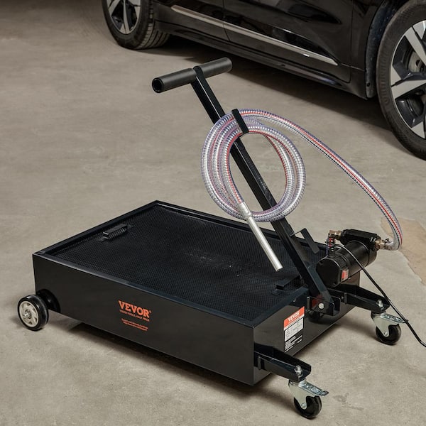 15 Gal. Oil Drain Pan w/180 Watt Electric Pump Oil Change Pan w/8.2 ft. Hose and Folding Handle for Trucks, RVs