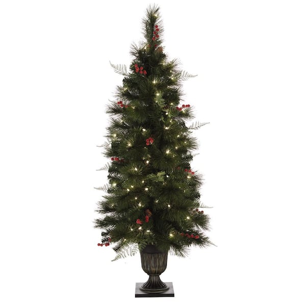 Home Decorators Collection 4.5 ft. Pre-Lit Entrance Artificial Christmas Tree with 100 Clear Lights