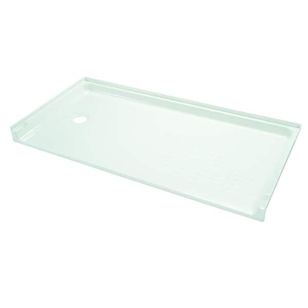 CareGiver 30 in. x 60 in. Single Threshold Shower Floor in White