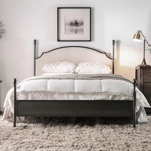 Keelan 62.88 in. W Gray Queen Fabric Frame Upholstered Platform Bed