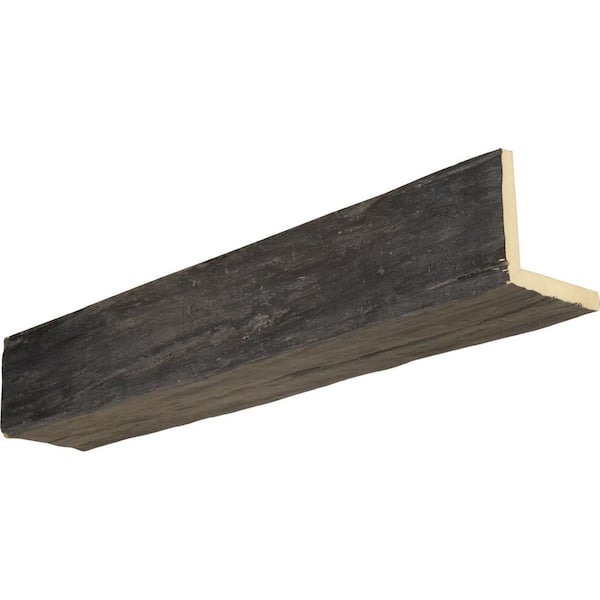 Ekena Millwork 8 in. x 8 in. x 22 ft. 2-Sided (L-Beam) Riverwood Aged Ash Faux Wood Ceiling Beam