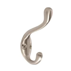 Medium 3-5/16 in. Satin Nickel Coat and Hat Hook