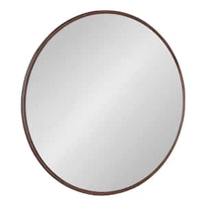Caskill 30 in. x 30 in. Classic Round Framed Bronze Wall Accent Mirror