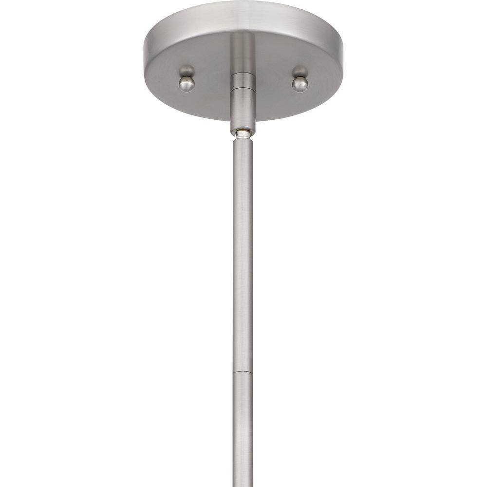 Nielson Brushed Nickel Mini Pendant Lamp with Milk Glass Shade