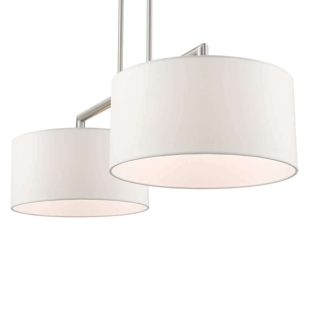 Meridian Brushed Nickel 2-Light Linear Drum Chandelier