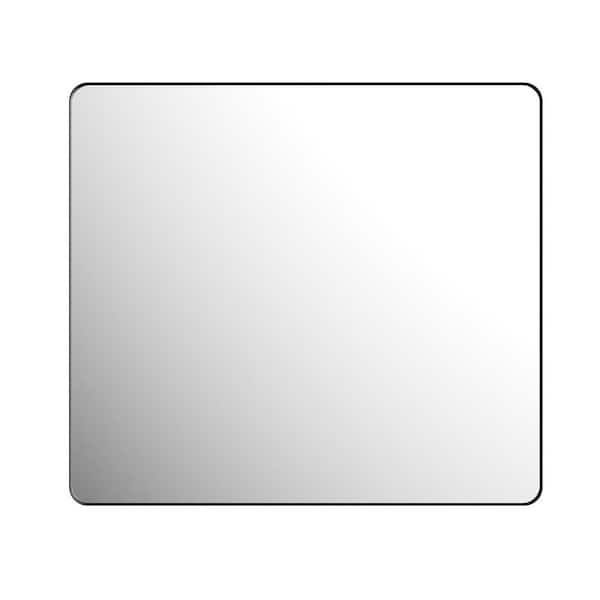 40 in. W x 30 in. H Rectangular Framed Wall-Mounted LED Bathroom Vanity Mirror in Matte Black