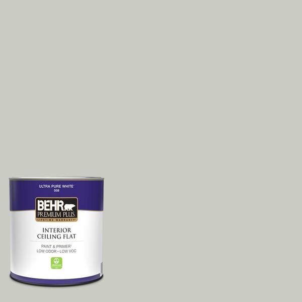 BEHR PREMIUM PLUS 1 qt. #N380-2 Heath Gray Ceiling Flat Interior Paint