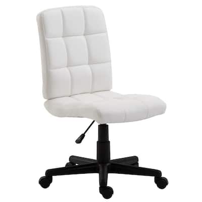 Eva 17 in. Width Standard White Faux Leather Task Chair with Adjustable Height