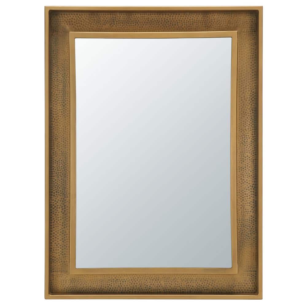 Lavanya Antique Brass Rectangular Wood Frame Mirror