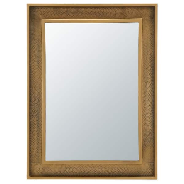SAFAVIEH Lavanya 23.5 in. W x 31.5 in. H Iron Oval Modern Antique Brass Wall Mirror