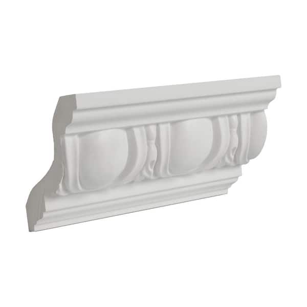 American Pro Decor 2-9/16 in. x 3-1/8 in. x 6 in. Long Polyurethane Egg and Dart Crown Moulding Sample