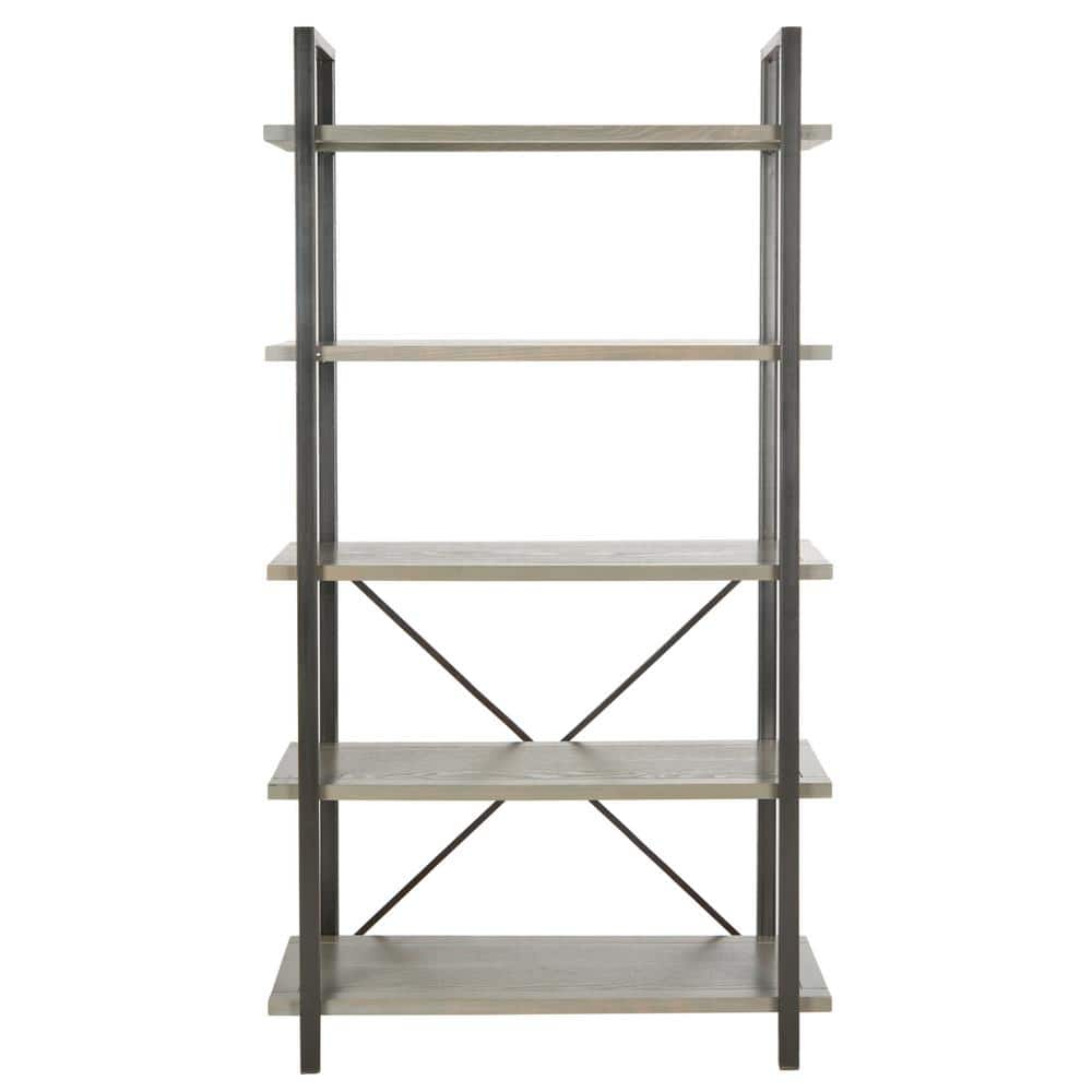 SAFAVIEH 65 in. French Gray Metal 5-shelf Etagere Bookcase with Open Back -  AMH6560B