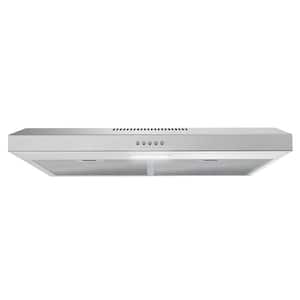 30 in. Carmine Ducted Under Cabinet Range Hood in Brushed Stainless Steel with Mesh Filter,Push Button Control,LED Light