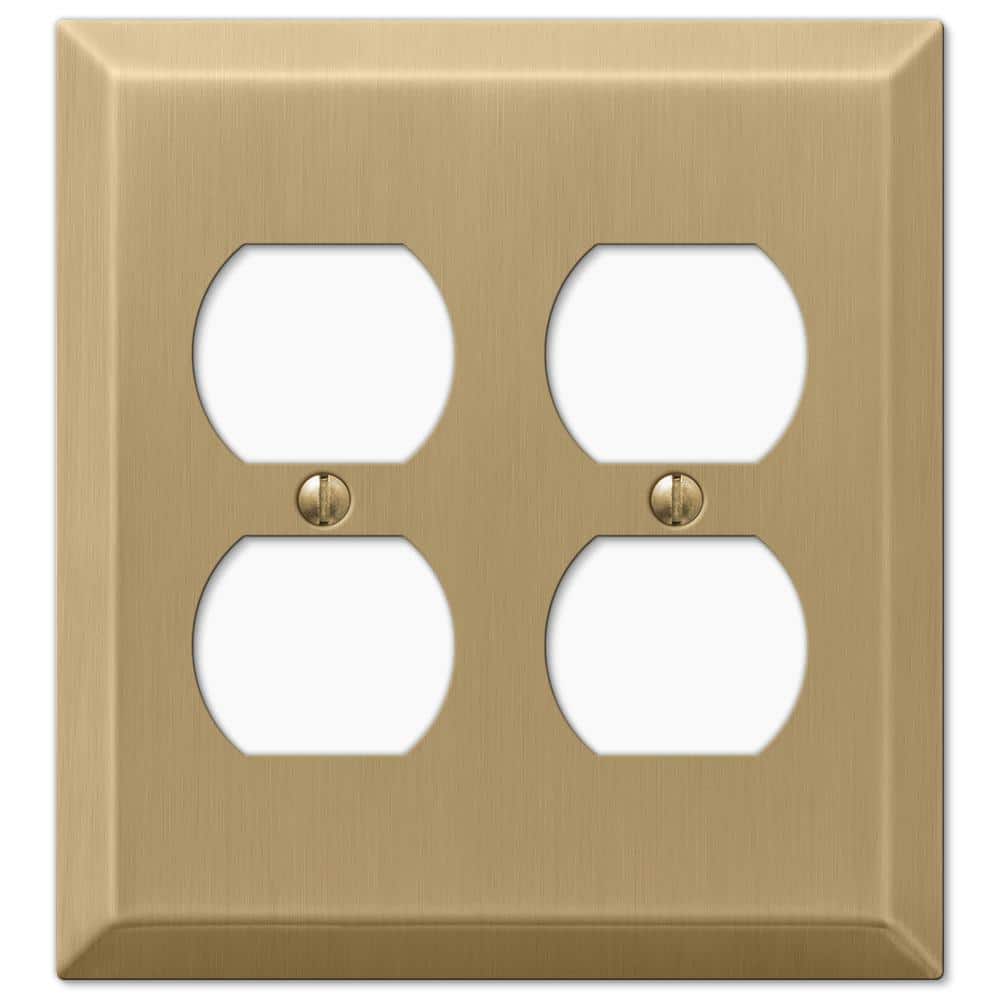 Brushed Bronze Double Duplex Steel Wall Plate