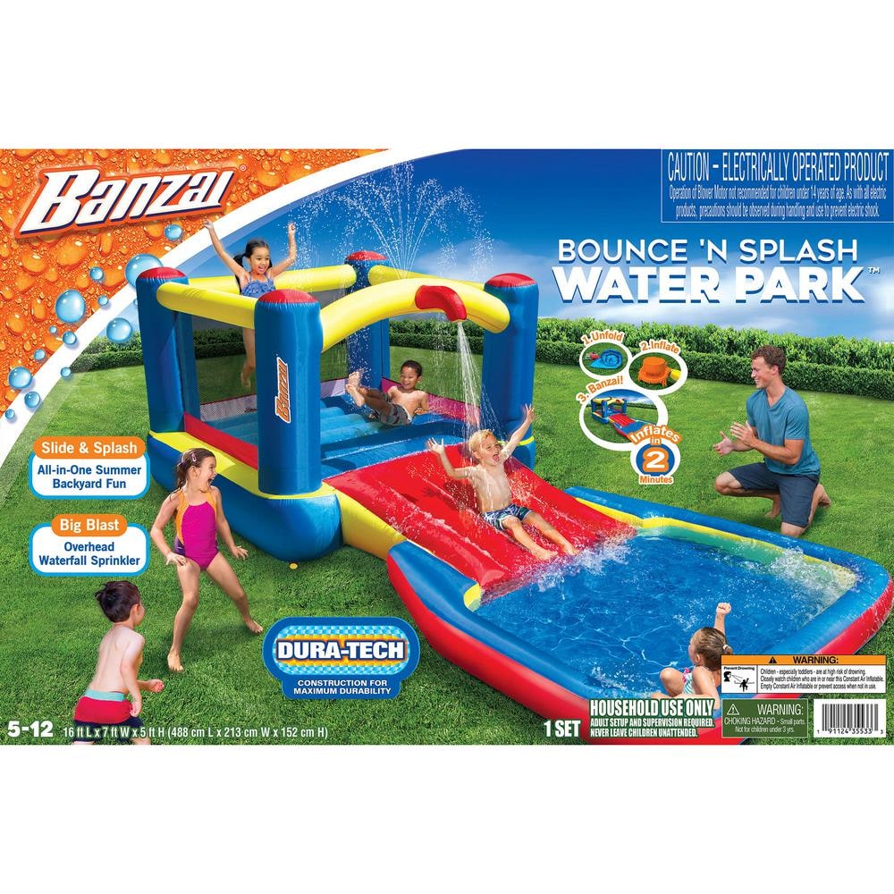 Multicolor Heavy Duty Inflatable Water Park with Slide and Bounce House