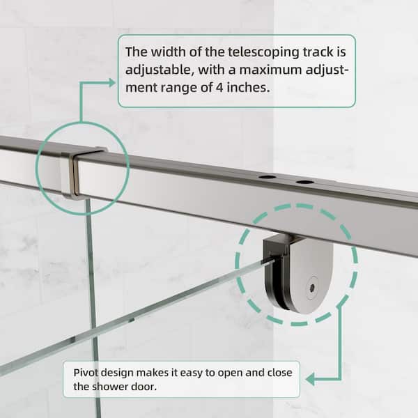 44-48 in. W x 71 in. H Framed Pivot Shower Door in Chrome with 1/4 in. Crystal Clear Tempered Glass
