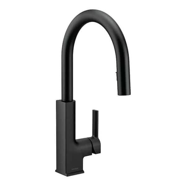 MOEN STo Single-Handle Pull-Down Sprayer Kitchen Faucet with Reflex in Matte Black