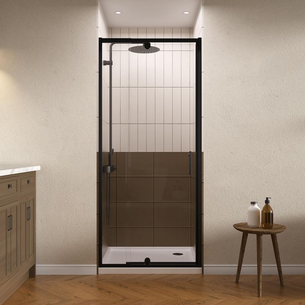 ACE DECOR 28-32 in. W x 72 in. H Pivot Shower Door, Framed 1/4 in