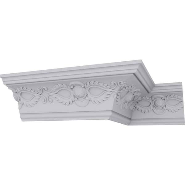 Ekena Millwork SAMPLE - 3-3/4 in. x 12 in. x 3-7/8 in. Polyurethane Logan Crown Moulding