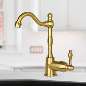 Single-Handle Deck Mounted Bar Faucet in Brushed Gold