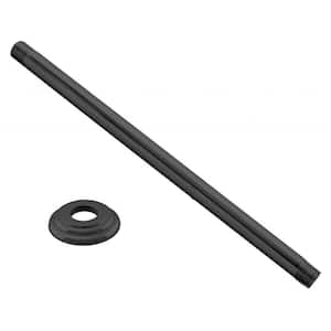 19 in. Ceiling-Mount Shower Arm and Flange in Matte Black