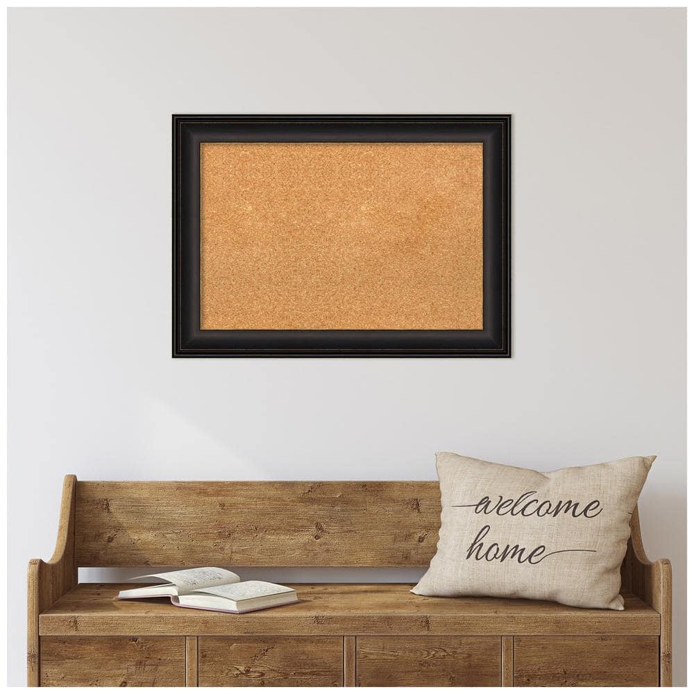 Large Oil Rubbed Bronze Framed Natural Cork Bulletin Board