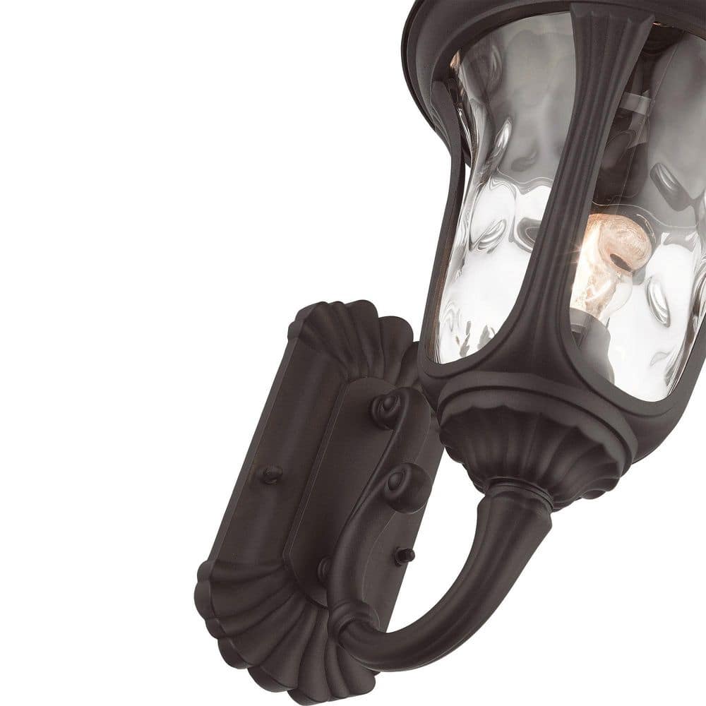 Elegant Oxford Bronze Outdoor Lantern with Clear Water Glass
