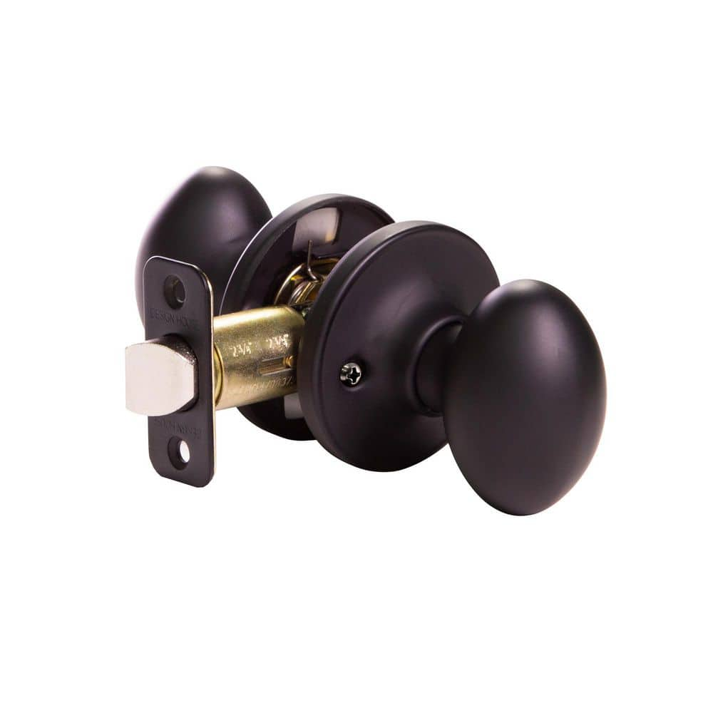 Design House Egg Matte Black Passage Hall/Closet Door Knob