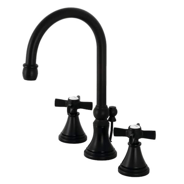 Kingston Brass Millennium 8 in. Widespread 2-Handle Bathroom Faucet in Matte Black