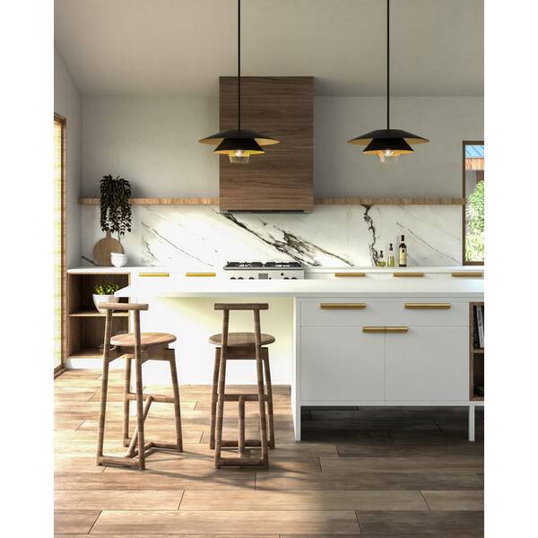 ALORA MOOD Tetsu 20 in. 1 Light 60-Watt Matte Black/Clear Glass