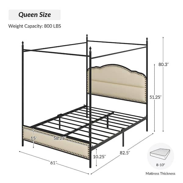 JAYDEN CREATION Mario Beige 61 in. W Mosquito Net Bed with
