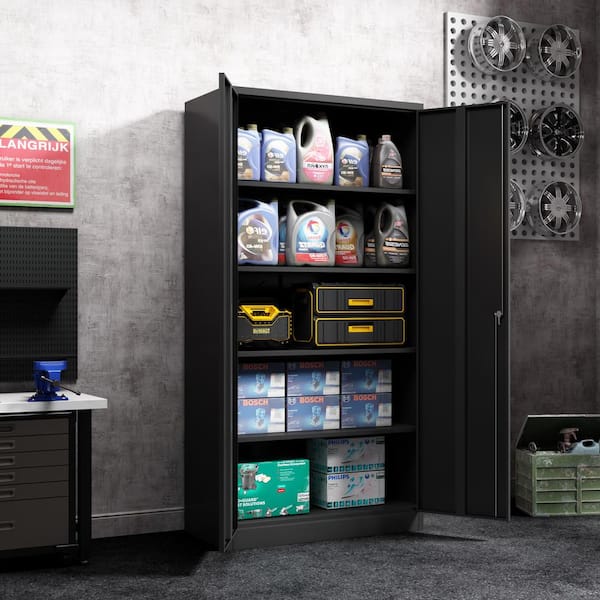 Under Counter Storage Cabinet - 36 x 18 x 30, Unassembled, Black