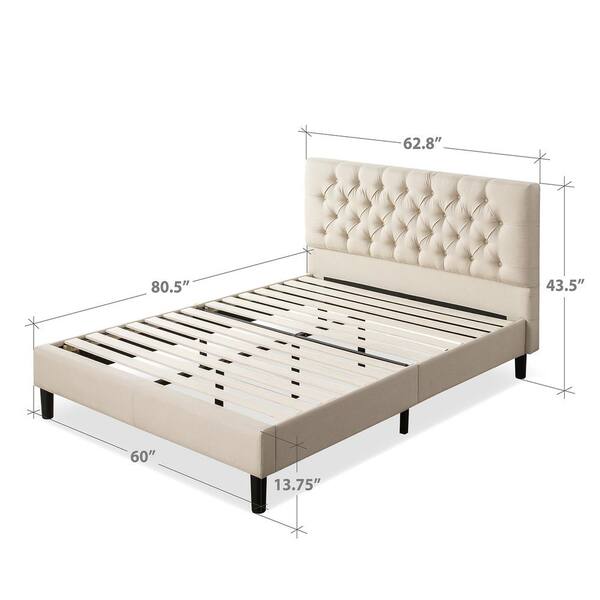 zinus upholstered modern classic tufted platform bed