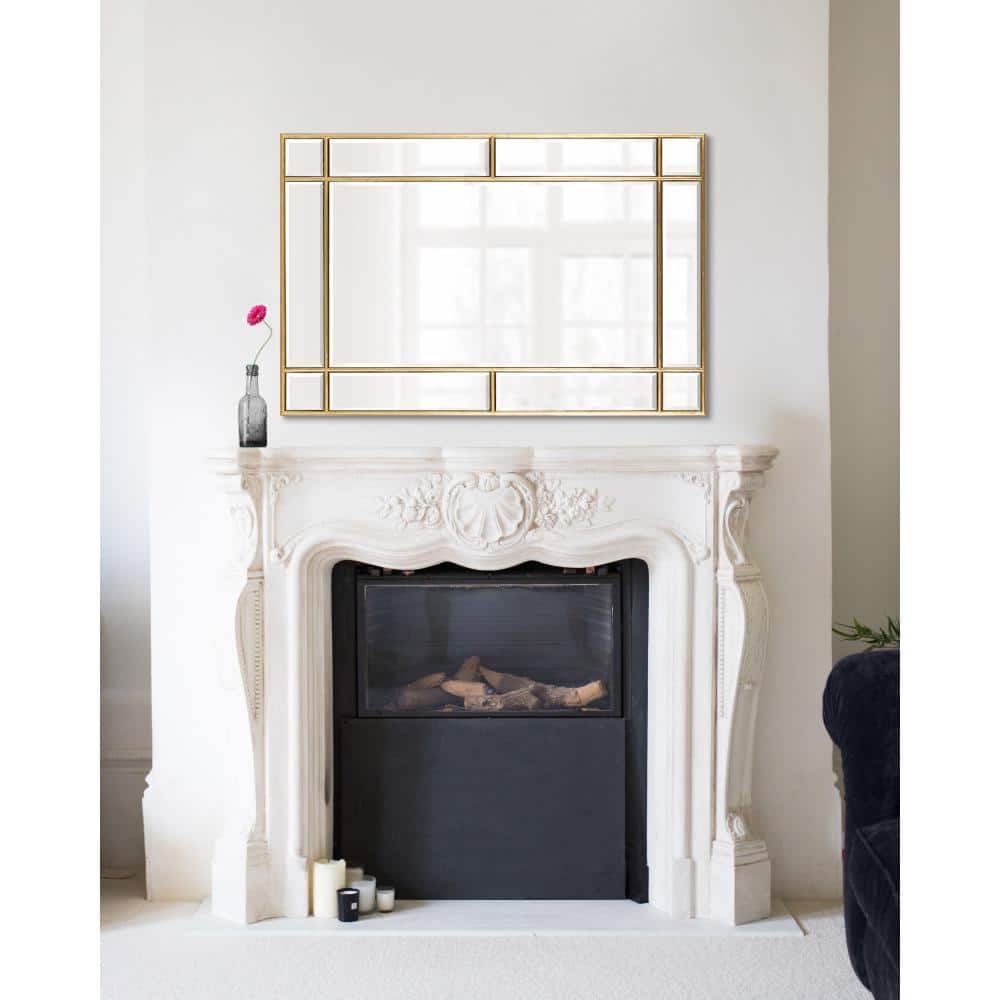 Gold Leaf Rectangular Wood Framed Vanity Mirror, 24 x 36