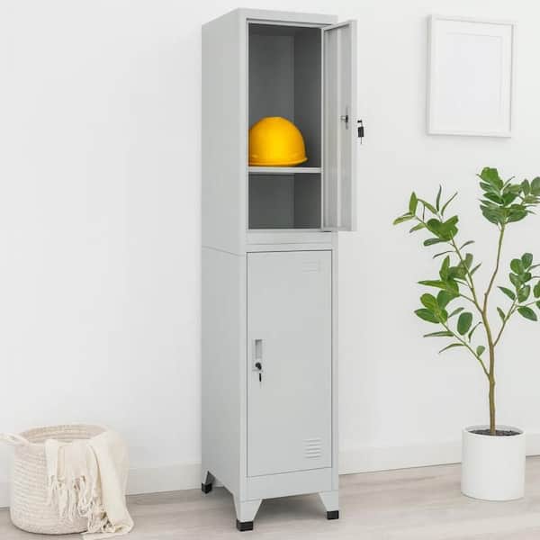 Sonia Gray 70.9 in. H Storage Cabinet with 2-Lockable Doors