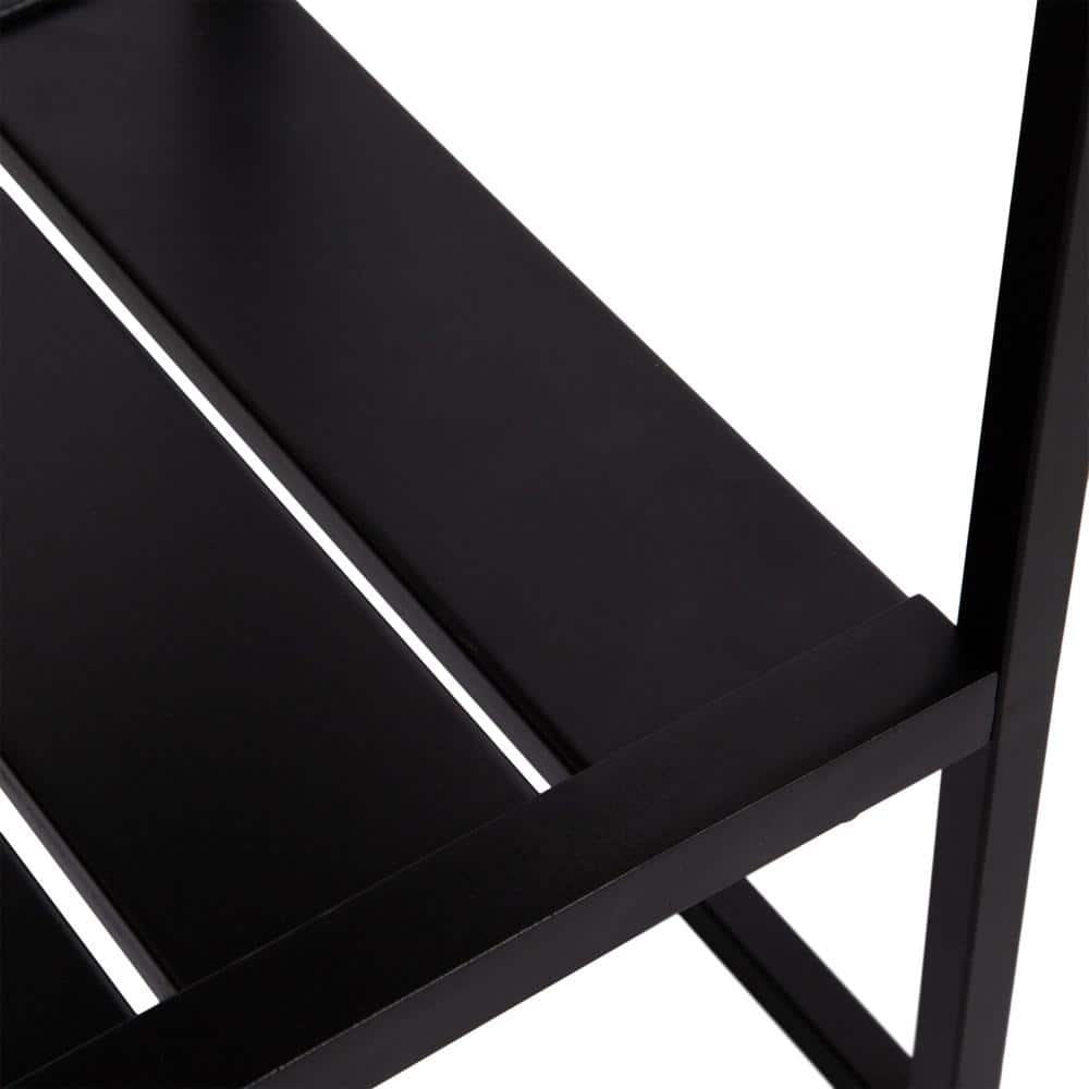 Natural Brown and Black Mango Wood Console Table with Metal Shelf