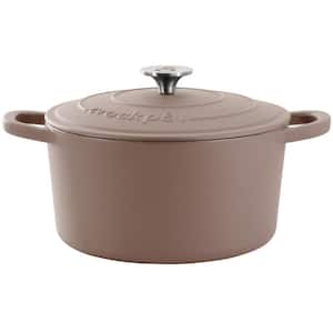 Artisan 5 qt. Round Enameled Cast Iron Dutch Oven in Matte Dusty Pink with Lid