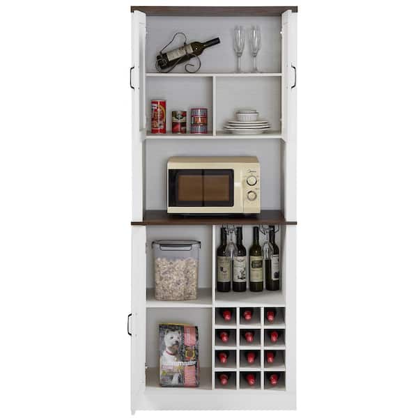 CSC DECOR INC 76 In. H Tall Farmhouse Kitchen Faux Rattan Wine